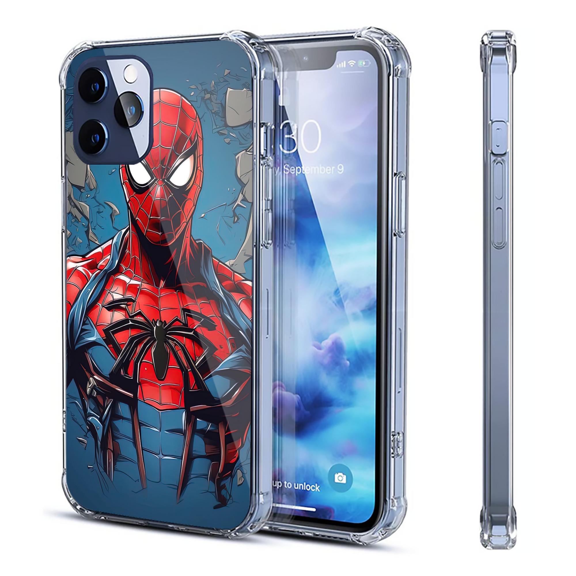 （画像用） Spider Man スパイダーマン 【iPhone 12シリーズ対応】透明スマホケース（クリアソフトケース）